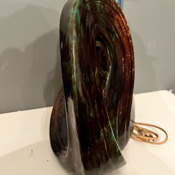 vintage mid century modern Drip Glaze Lamp Funky Abstract - Picture 8 of 11